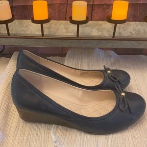Wedge navy pumps size 7